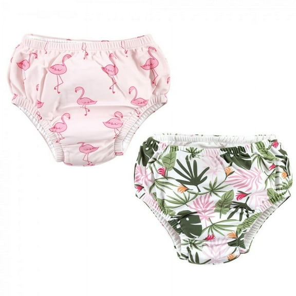 Hudson Baby Infant Girl Swim Diapers, Flamingo Tropical, 6-12 Months
