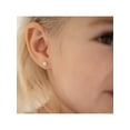 thumbnail image 4 of 14k Gold Simulated Pearl Clear CZ Baby / Toddler Earrings Safety Screw Back, 4 of 7
