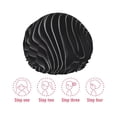 thumbnail image 3 of Yiaed Abstract Black And White Waves Print Reusable Shower Cap & Bath Cap & Lined, Oversized Waterproof Shower Caps Designed for all Hair Lengths, 3 of 7