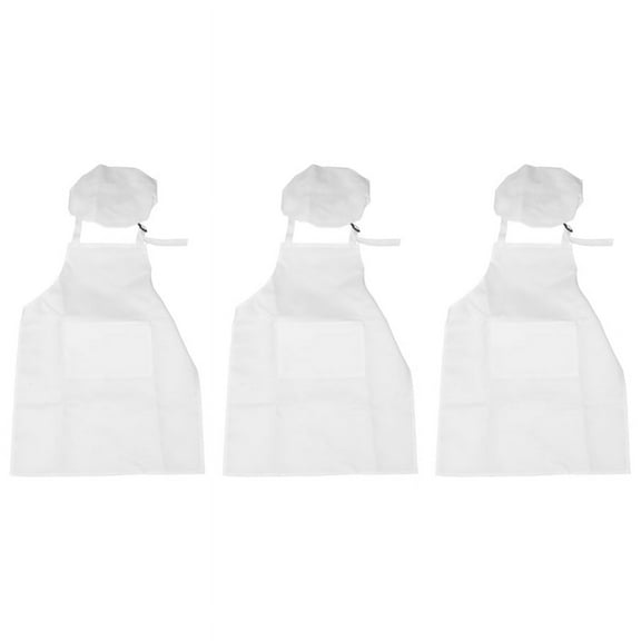 6-Piece Children's Apron and Chef Hat Set Adjustable Children's Kitchen Apron for Cooking and Painting