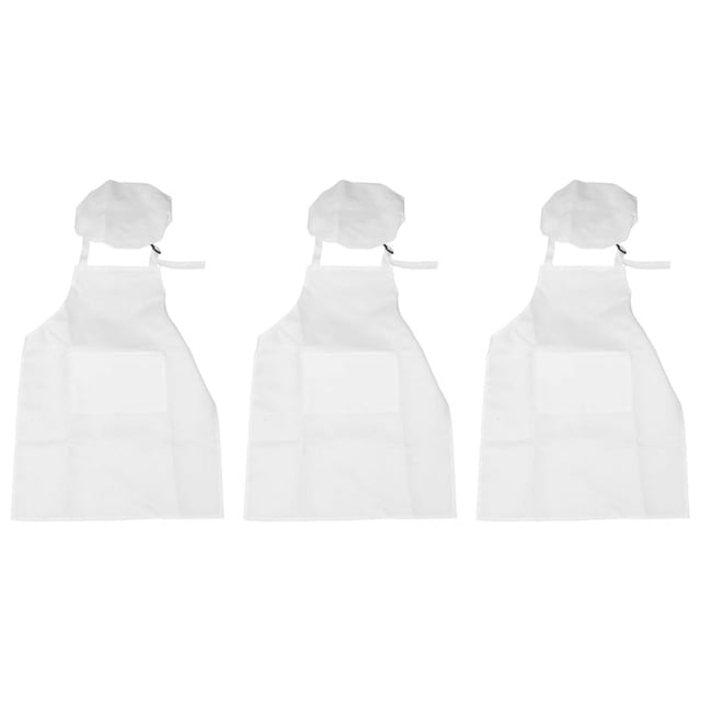 6 Piezas Conjunto de Delantal para NiñOs y Gorro Cocinero Cocina Infantil Ajustable Cocinar Pintar