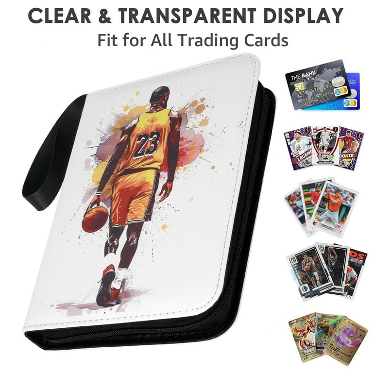 HBK Basketball Card Binder Holds 400, PU Leather Album with 50 Sleeves, Waterproof Basketball Cards Collector Gift HBK Basketball Card Binder Holds 400, PU Leather Album with 50 Sleeves, Waterproof Basketball Cards Collector Gift
