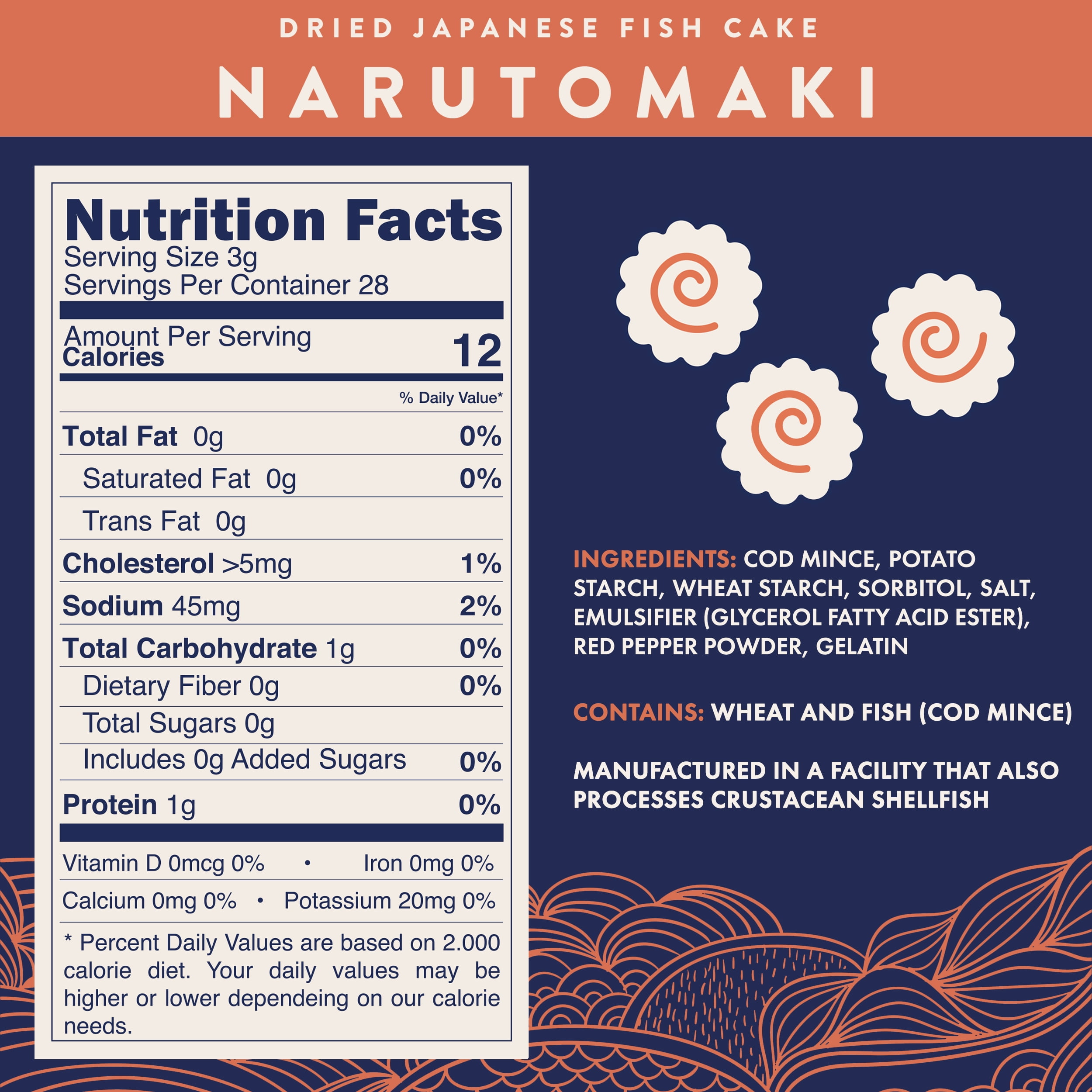 Ramen Eats BIG Size Dehydrated Japanese Fish Cake Narutomaki Noodle Soup Topping Pantry Cooking Pantry Camping Emergency 3 OZ
