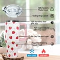 thumbnail image 3 of 40oz Strawberry Floral Tumbler with Handle, Lid & Straw - Insulated Coffee Mug Water Bottle - Women''s Gift, Strawberry Decor Accessories, 3 of 6