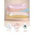thumbnail image 2 of Colorful Stripe Pillow Cases Standard Size Set of 2, Smooth Satin Pillowcase for Hair and Skin, Modern Pink Red Yellow Vertical Striped Decorative Cooling Bed Pillow Covers with Zipper, 20x26 Inches, 2 of 5