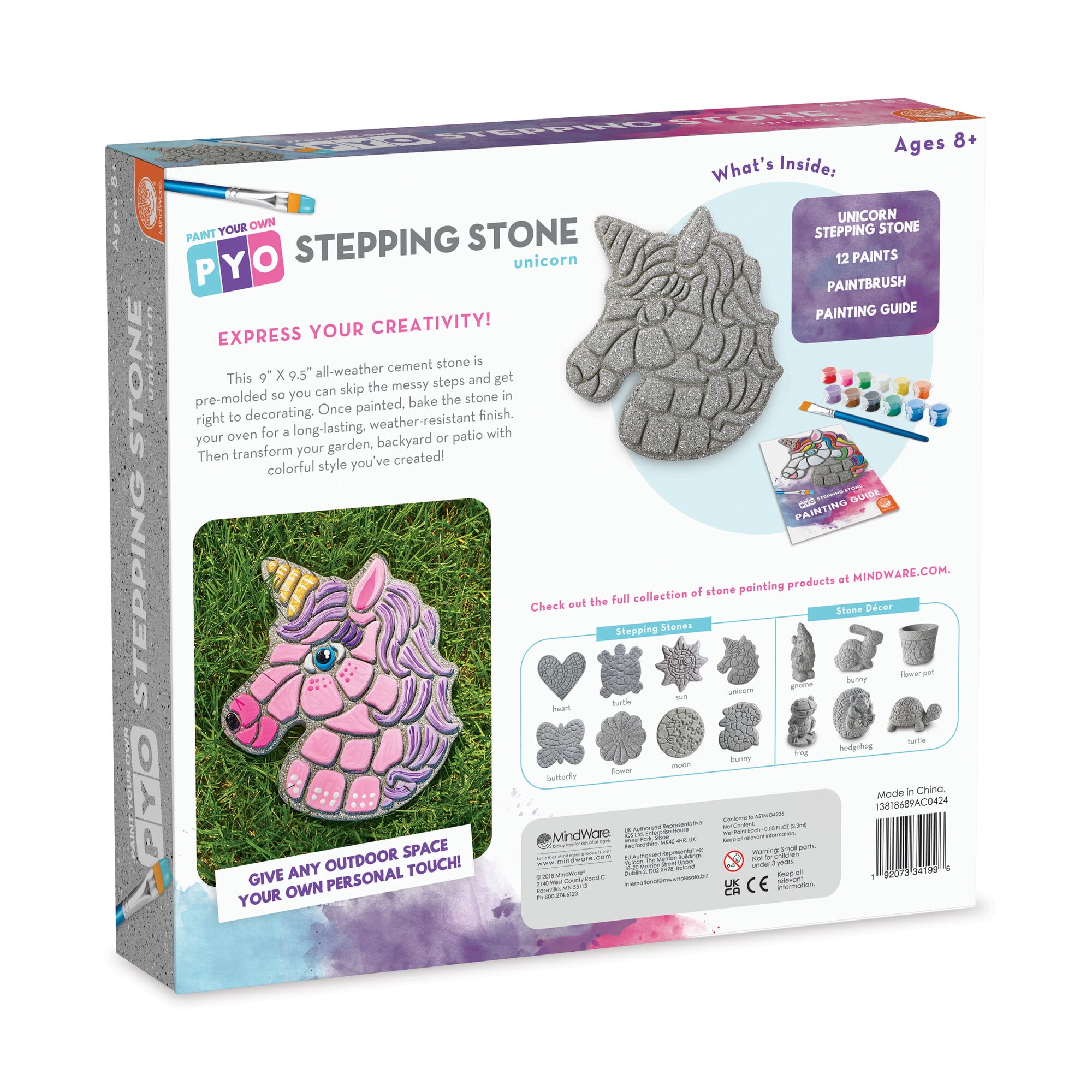 MindWare Paint Your Own: Paint Your Own Stepping Stone, Paint, Bake and Display