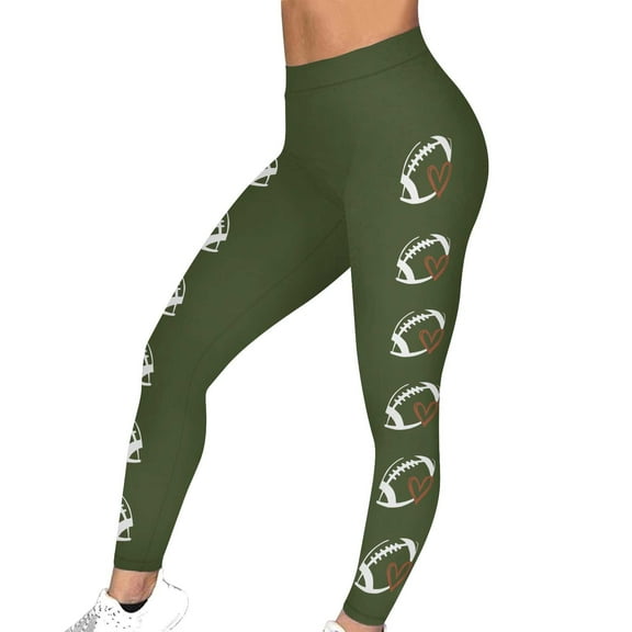 Perfectbot Womens Football Printed Leggings Tight High Waist Sweatpants Gym Workout Joggers Pants