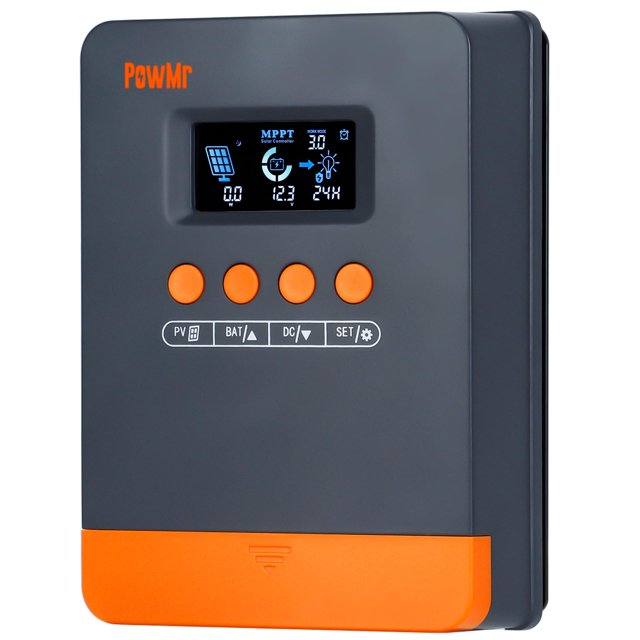 25Amp MPPT Charge Controller 12V 24V 36V 48V Auto, 25A Solar Charge Controller Intelligent Regulator w/LCD Display for AGM, Gel, Flooded and Lithium Battery Charging
