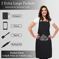 thumbnail image 4 of RUVANTI Aprons for Men 1 Pack - Adjustable Cotton Enriched Thicker Waterdrop Resistant With 2 Pockets Cooking Kitchen Workshop Apron for Women Men Chef XXL Plus Size Long Lasting - Black, 4 of 8