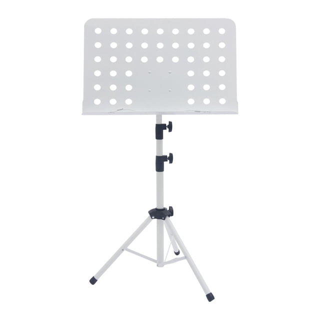 HILABEE Support de Partitions Réglable en Hauteur Portable Antidérapant Installation Simple Porte-Livre de Musique Pliable pour Groupe Guitare Ukulélé Violon Blanc