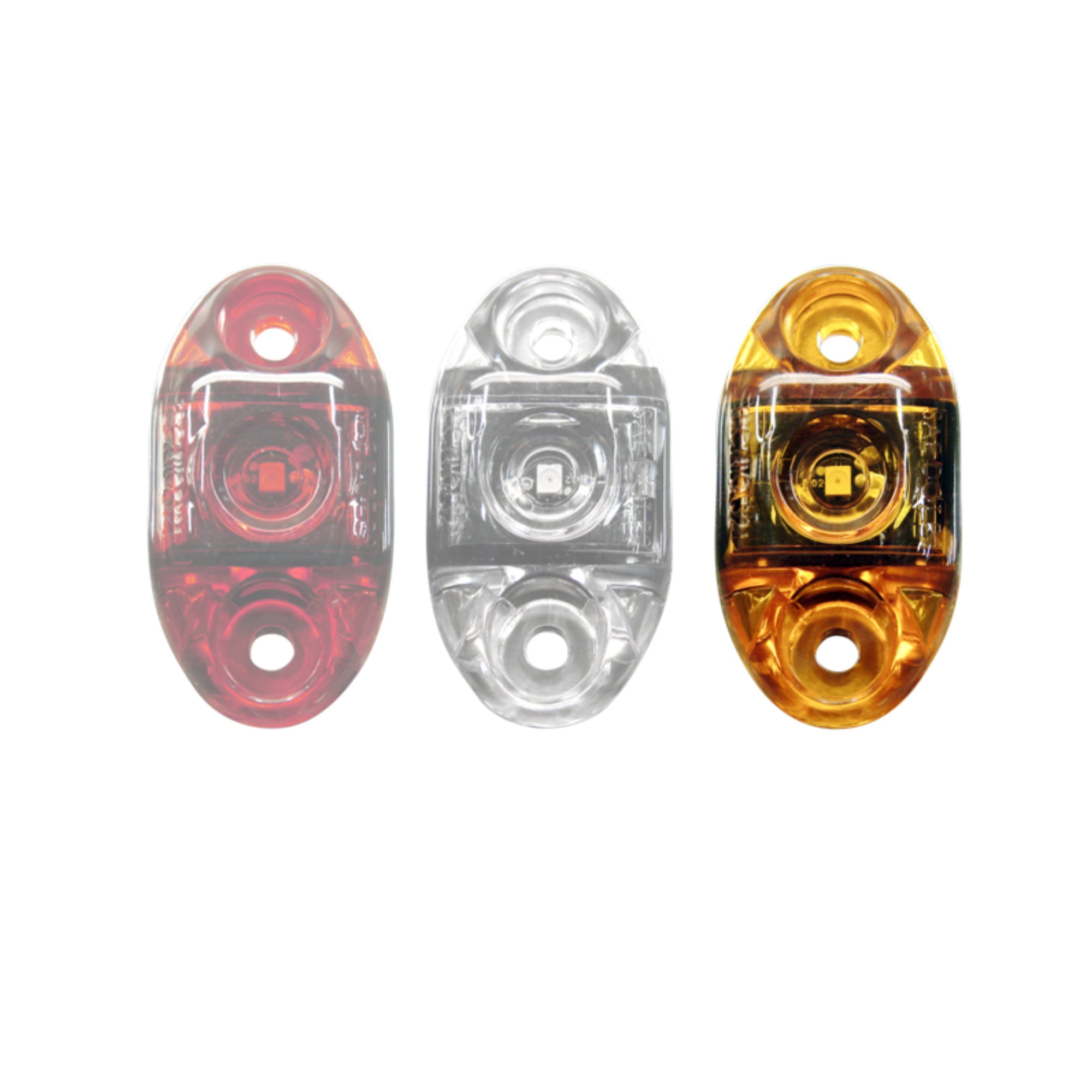 Tecniq New OEM 2" Oval Amber Sidemarker Clear Lens Pigtail Connection