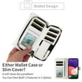 thumbnail image 6 of Furiet Wallet Case for Samsung Galaxy A22 5G/Boost Mobile Celero 5G with Wrist Strap, Shoulder Strap, 9+ Card Slots Zipper Purse, Leather Stand Phone Cover for Celero5G A 22 22A A22s G5 Women White, 6 of 9