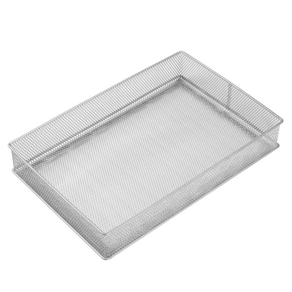 YBM Home Silver Mesh Drawer Organizer Tray for Home and Office 12” x 8” x 2” Silver
