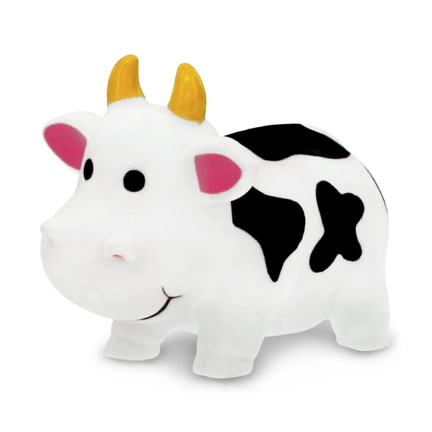 Dollibu Juguete para baño de vaca con chorro de agua, juguete flotante de goma blanca para baño, juguete de agua para jugar con chorros de animales frescos para niños pequeños, lindos juguetes de baño
