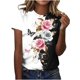 thumbnail image 1 of Tops de Ajuste Suelto para las Mujeres Sudadera Casual Impresa Manga Corta Cuello Redondo Superior, Poliéster, 1 of 5