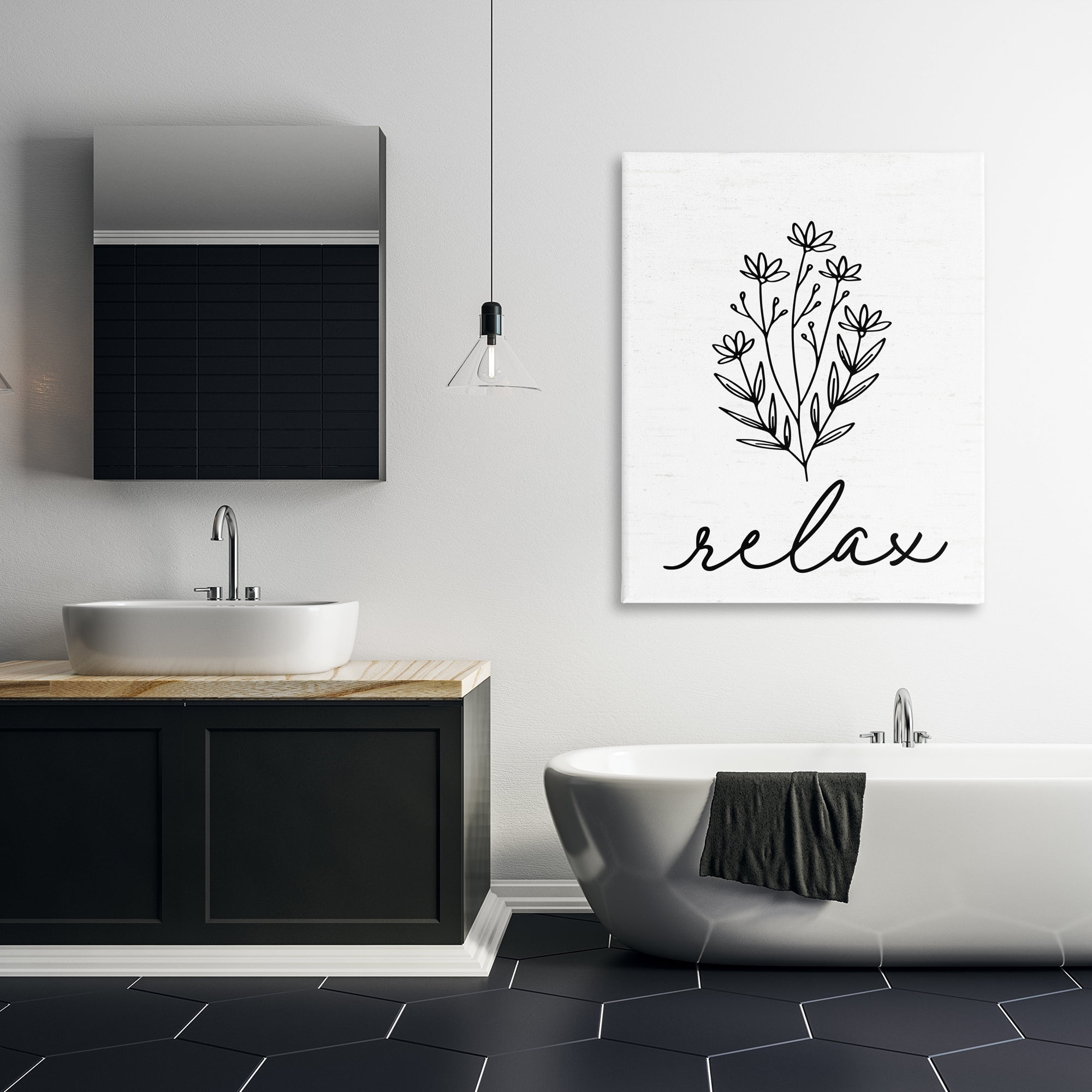 Bathroom Herb Relax Canvas Wall Art, design by Lettered and Lined