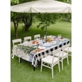 thumbnail image 3 of Outdoor Tablecloth with Umbrella Hole and Zipper, Beige Christmas Rectangle Table Cloth 60x84 Inch Waterproof Tablecloth, Xmas Tree Snowman Bear Snowfall Plaid Picnic Table Cover for Patio Camping, 3 of 7