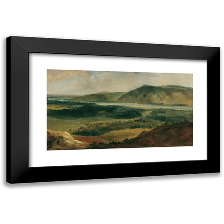 Johann Christian Brand 14x10 Black Modern Framed Museum Art Print Titled - Danube Landscape, Seen from the Bisamberg (1790)