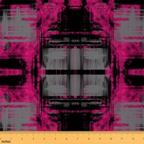 jejeloiu Oil Painting Theme Fabric by the Yard 2 Yards,Geometric Geometric Aesthetic Room Decor Fabric by the Yard,Black Gray Pink Fabric for Sewing For Girls,Ultra Soft Home Decor