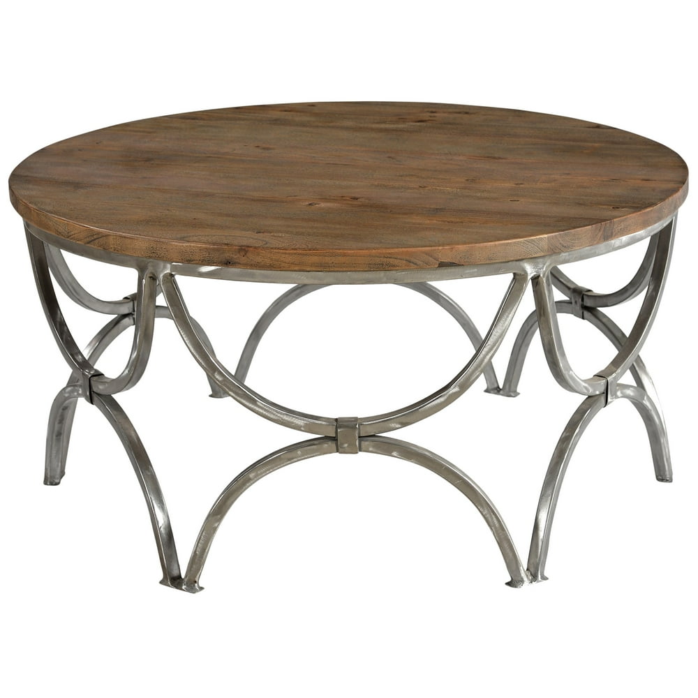 Bengal Manor Mango Wood and Steel Round Cocktail Table - Walmart.com ...