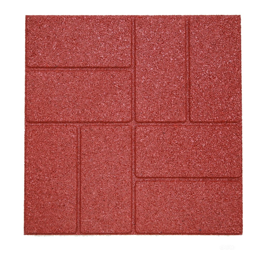 RevTime Dual-Side Garden Rubber Paver 16"x16" for Patio Paver, Step Stone and Walk Way, Safety Rubber Tile Red (Pack of 6) Flooring Materials - image 5 of 7