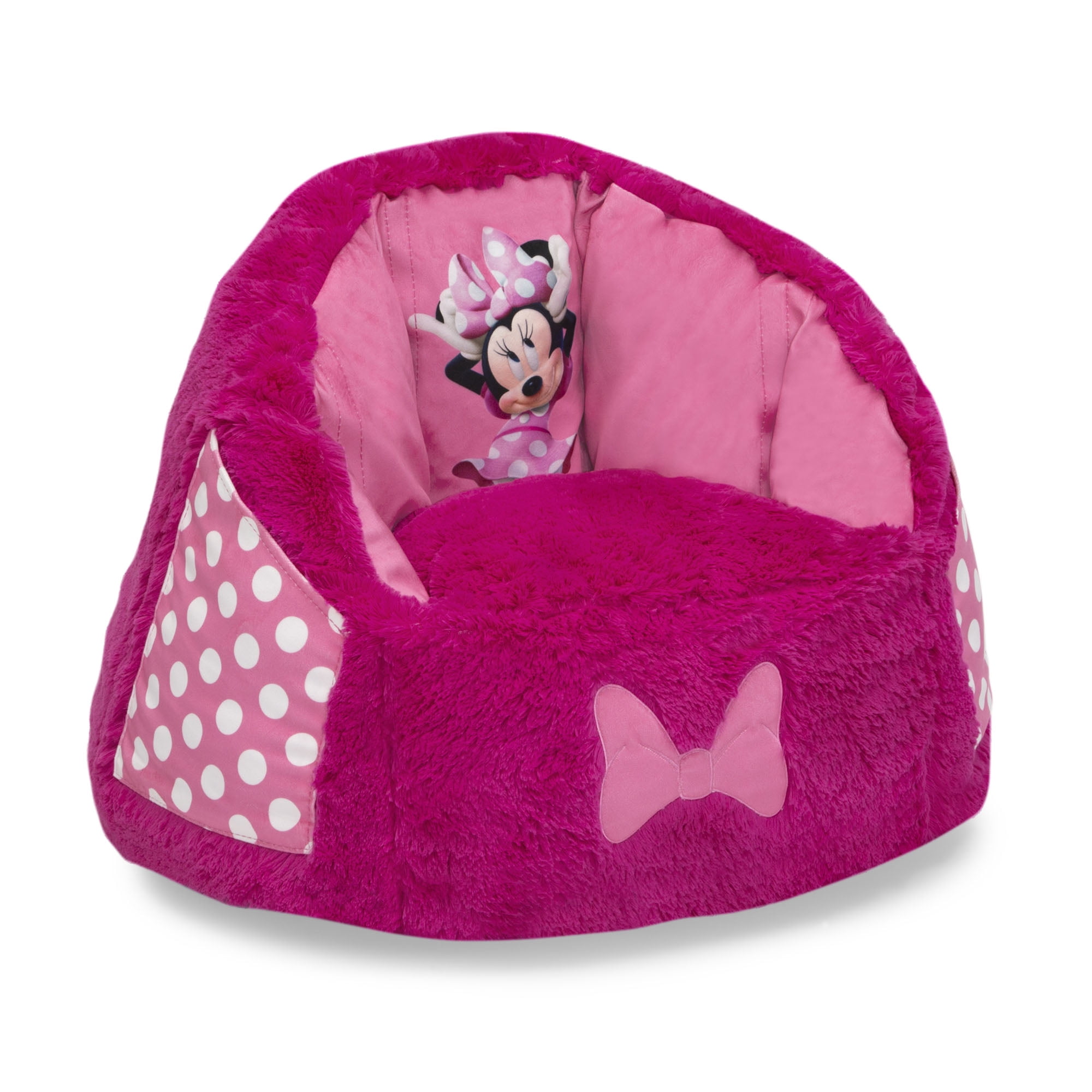Disney Junior-Minnie Mouse Kids Stuffed Bean Bag Pouf Cushion Chair Pink/Black 