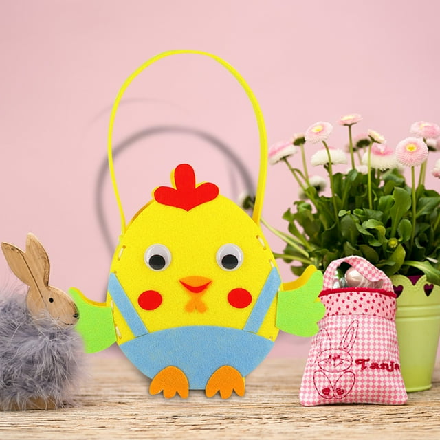 Spring Decor Easter Basket Creative Gift Basket Easter Basket Lovely Portable Storage Home Decoration Party Supply