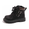 thumbnail image 2 of LYHao Fashion Soft Sole Short Boots For Girls British Style Comfortable Leather Children's Footwear ,Girls Boots Sizes 10 Black(3.5-4 Years), 2 of 6