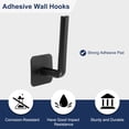 thumbnail image 3 of Unique Bargains 8 Pack Hat Racks for Baseball Caps, Plastic Adhesive Hat Hooks Hat Hangers, Black, 3 of 7