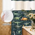 thumbnail image 3 of No Hook Shower Curtain, Green Dinosaur Shower Curtains for Bathroom with See Through Top Window, Vintage Letters Farm Animals Waterproof & Washable Bath Curtain Extra Long 72"x96", 3 of 9