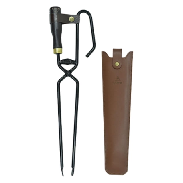 Pinzas para leña de alta resistencia, pinzas de acero al carbono para fogatas, herramientas para chimeneas exteriores, para barbacoas y camping.