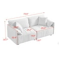 thumbnail image 3 of Sofa Couch Loveseat,75.6" Mid Century Modern Couch,Deep Seat Sofa Tufted Upholstered,Couches Furniture for Living Room/Bedroom/Apartment Office,White, 3 of 7