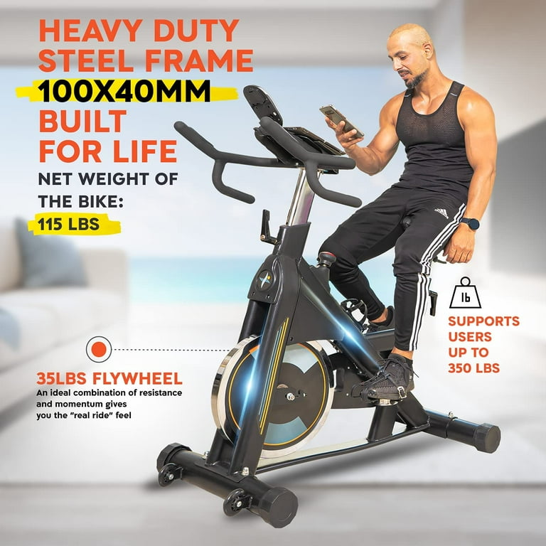 Gymnastics Power indoor exercise bike commercial Build with magnetic resistance and dumbbells stationary bike 350 lbs capacity