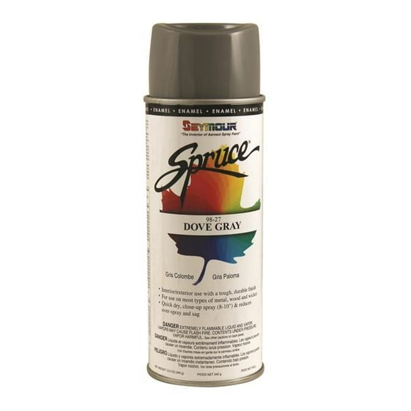 Seymour of Sycamore 98-27 16 oz Spruce General Use Enamels Spray Paint, Gloss Dove Gray - Pack of 12