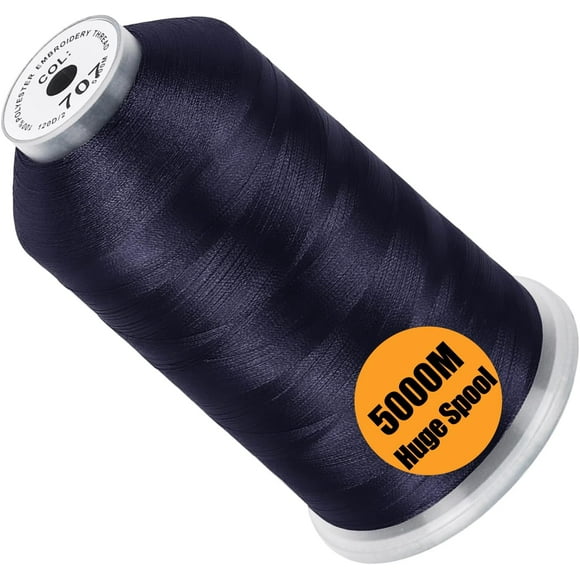 shiyou-- Single Huge Spool 5000M Each Polyester Embroidery Machine Thread 40WT for Commercial and Domestic Machines - Dark Gray