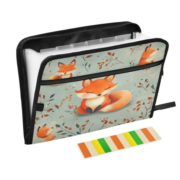 Organ Folder 14.2 x 0.8 x 10.6 Inches 13 Separate Pockets A4 Size Documents Folder A Sort Storage File Manager For The Home Office Beautiful Fox