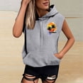 thumbnail image 3 of Xuyuer Women's Fashion Casual Short Sleeve Hawaiian Print Pocket Drawstring Hoodie Top - Relaxed Sweatshirt with Tropical Pattern for Everyday Style, 3 of 5