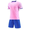 thumbnail image 5 of Kids Soccer Jersey Set Ndbuld Children's Short Sleeve Top With Elastic Waist Shorts Sportswear And Soccer Set For Middle And Big Kids Pink S, 5 of 6