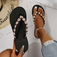 thumbnail image 5 of Dakaela Women's Platform Flip Flop Rhinestones Arch Support Soft Cushion Wedge Summer Thong Sandals, 5 of 7