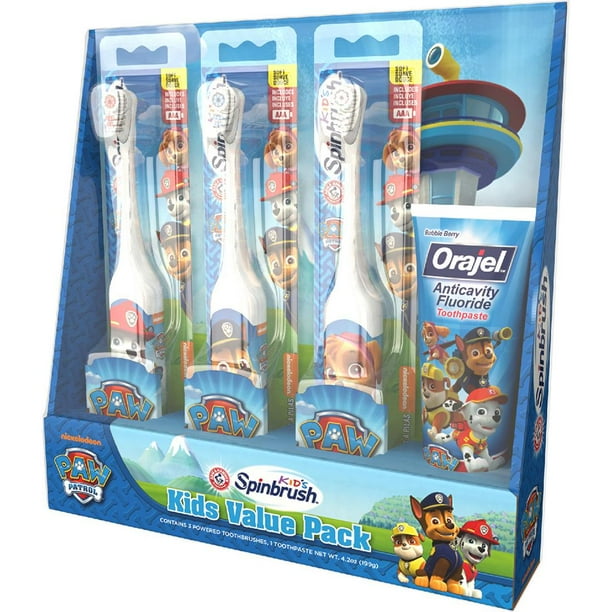 Arm & Hammer Kid's Spinbrush Paw Patrol Electric Toothbrush, 3 pk