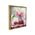thumbnail image 4 of Stupell Industries Cherries & Blossoms Bouquet Botanical & Floral Painting Gold Floater Framed Canvas Art Print Wall Art, 18 x 18, 4 of 10