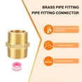 thumbnail image 4 of Adaptador de Accesorio de Tubería de Latón Uxcell, 3/4"G Macho x 3/4"NPT Macho Hex Nipple de Tubería 3/4" a 3/4" Femenino, Dorado, 4 of 6