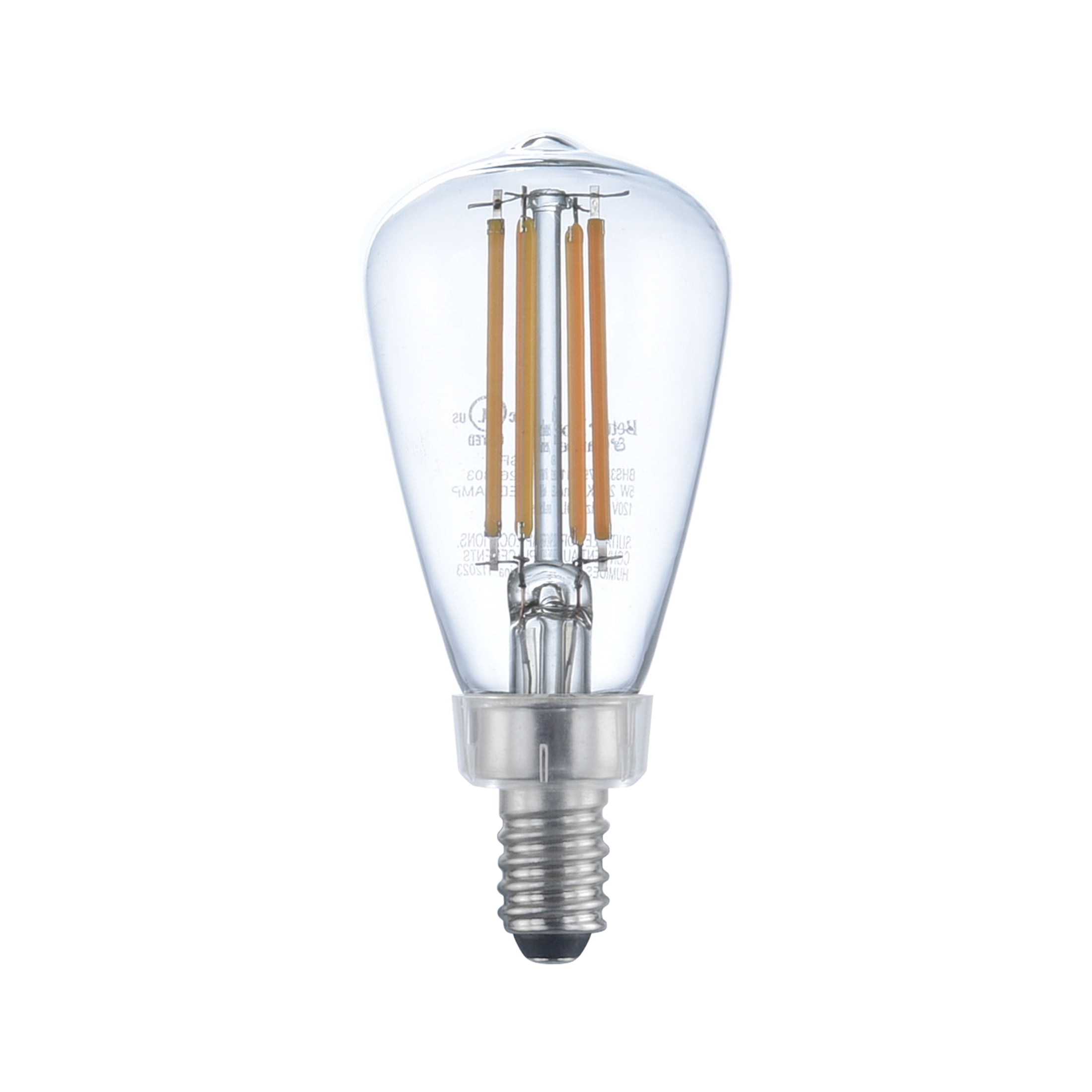 Better Homes & Gardens ST12 LED Light Bulb, 4.5 Watts (60W Equivalent) Soft White, E12 Base, 2 Pack