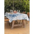 thumbnail image 2 of Outdoor Tablecloth with Umbrella Hole and Zipper, Blue Coastal Christmas Rectangle Table Cloth 60x102 Inch Waterproof Tablecloth, Snowman Xmas Tree Starfish Vintage Picnic Table Cover for Patio, 2 of 7