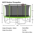 thumbnail image 2 of EUROCO 15FT Trampoline with Basketball Hoop & Enclosure, 2000lbs 10FT 12FT 14FT 15FT Trampoline for Kids and Adults, Outdoor Backyard Trampoline, 2 of 8