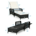thumbnail image 2 of Gymax Chaise Longue Inclinable de Patio en Rotin Réglable avec Coussin et Oreiller, 2 of 10