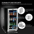 thumbnail image 6 of Whynter BBR-838SB 15 Inch Built-In 80-Can Beverage Refrigerator, Reversible Glass Door, Lock, Carbon Filter, 6 of 7