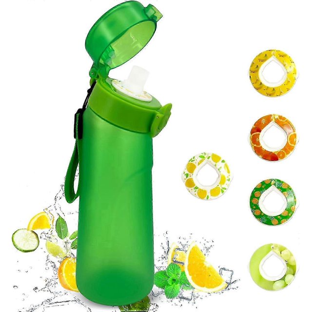 Air Water Bottle With 5 Flavor Pods, 750ml Sports Air Water Bottle With Straw, Leak Proof Drinking Bottles Fruit Fragrance Water Cup For Outdoor Gym (