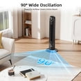 thumbnail image 2 of 36 Inches Bladeless Tower Fan with Remote for Bedroom,90°Oscillation Standing Floor Fans that Blow Cold Air with 9H Timer & Child Lock,Ultra Quiet Small Cooling Fans for Office - Black, 2 of 7