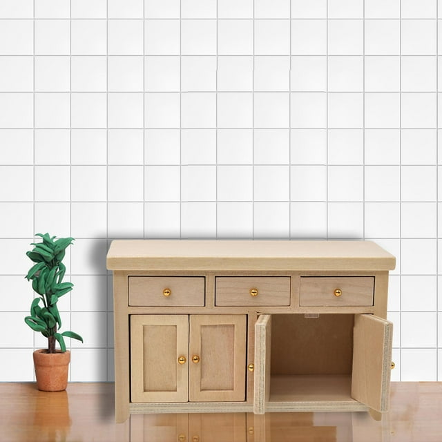 Gabinete de Cocina en Miniatura Macarena Gabinete de cocina en miniatura 1:12 de madera